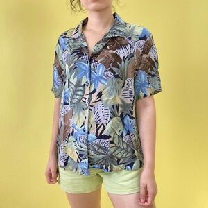 Sag Harbor Multicolor Hawaiian Blouse